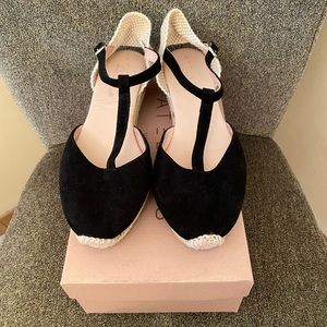 Ateliers black & natural espadrilles size 39 EUC